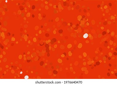 Light Orange vector template with bubble shapes. Glitter abstract illustration with wry lines. The elegant pattern for brand book.