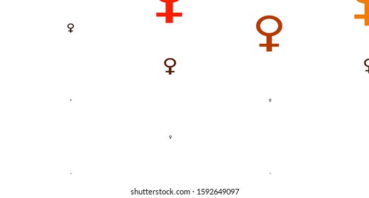 Light Orange vector template with businesswoman signs. Colorful feminism symbols with a gradient in modern style. New design for your web apps.