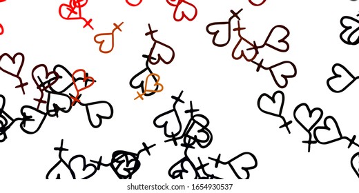 Light Orange vector template with businesswoman signs. Colorful illustration with gradient feminism shapes. Elegant design for wallpapers.