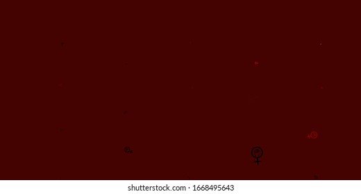 Light Orange vector template with businesswoman signs. Illustration with signs of women's strength and power. Elegant design for wallpapers.