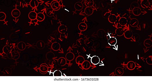 Light Orange vector template with businesswoman signs. Colorful illustration with gradient feminism shapes. Best design to show the power of women.