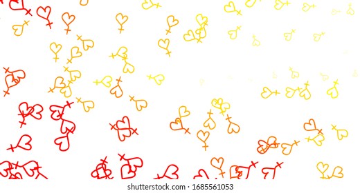 Light Orange vector template with businesswoman signs. Colorful illustration with gradient feminism shapes. Elegant design for wallpapers.