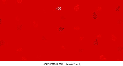 Light Orange vector template with businesswoman signs. Simple design in abstract style with women’s rights activism. Background for International Women’s Day.