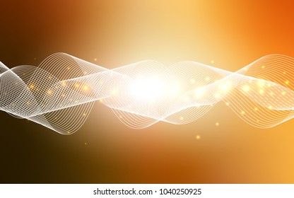 Light Orange vector template with carnival confetti. Decorative shining illustration with ribbons on abstract template. The pattern can be used for new year ad, booklets.
