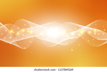 Light Orange vector template with carnival confetti. Decorative shining illustration with ribbons on abstract template. New design for ad, poster, banner of your Party.