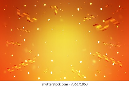 Light Orange vector template with carnival confetti. Confetti on blurred abstract background with colorful gradient. Beautiful design for your business advert of anniversary.