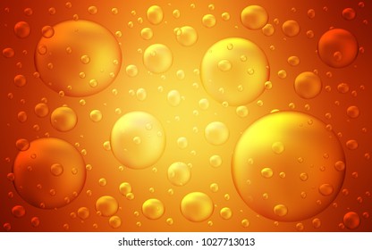 Light Orange vector template with circles. Glitter abstract illustration with blurred drops of rain. Pattern can be used as texture of water, rain drops.