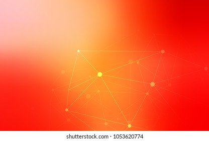 Light Orange vector template with circles, triangles. Decorative design in abstract style with triangle structure. Completely new template for your brand book.