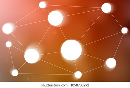 Light Orange vector template with circles, triangles. Illustration with set of colorful abstract circles and lines. Pattern can be used for ads, leaflets.