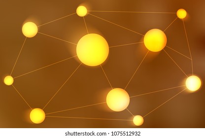 Light Orange vector template with circles, triangles. Colorful illustration with circles and lines in futuristic style. Pattern can be used for ads, leaflets.