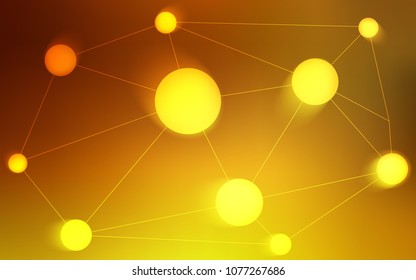 Light Orange vector template with circles, triangles. Modern abstract colorful illustration with spheres and lines. Beautiful design for your business advert.