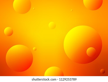 Light Orange vector template with circles. Glitter abstract illustration with blurred drops of rain. The pattern can be used for ads, leaflets of liquid.