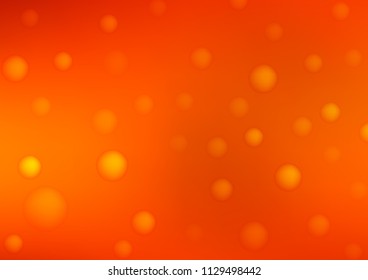 Light Orange vector template with circles. Beautiful colored illustration with blurred circles in nature style. Beautiful design for your business natural advert.