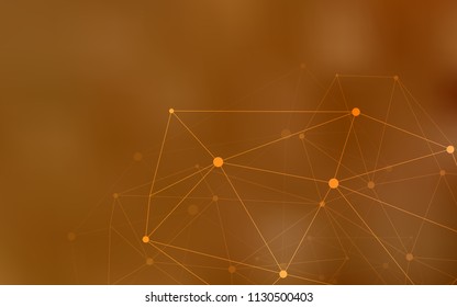 Light Orange vector template with circles, triangles. Design with connection of dots and lines on colorful background. Beautiful design for your business advert.