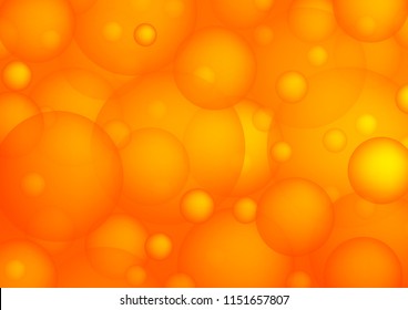 Light Orange vector template with circles. Illustration with set of shining colorful abstract circles. Pattern can be used as texture of water, rain drops.