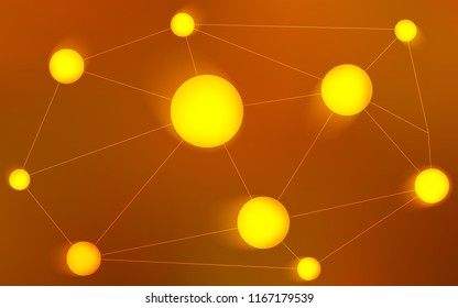Light Orange vector template with circles, triangles. Colorful illustration with circles and lines in futuristic style. Pattern can be used for beautiful websites.