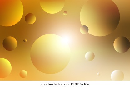 Light Orange vector template with circles. Illustration with set of shining colorful abstract circles. Pattern can be used for ads, leaflets.