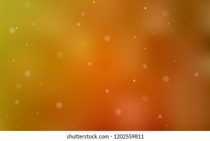 Light Orange vector template with circles. Glitter abstract illustration with blurred drops of rain. Beautiful design for your business advert.