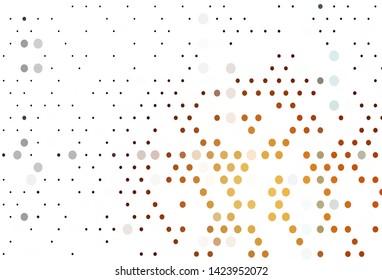 Light Orange vector template with circles. Illustration with set of shining colorful abstract circles. Pattern of water, rain drops.