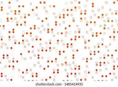 Light Orange vector template with circles. Blurred decorative design in abstract style with bubbles. Completely new template for your brand book.