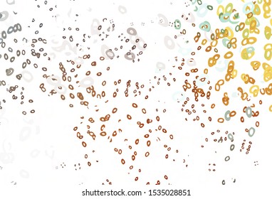 Light Orange vector template with circles. Blurred bubbles on abstract background with colorful gradient. Completely new template for your brand book.