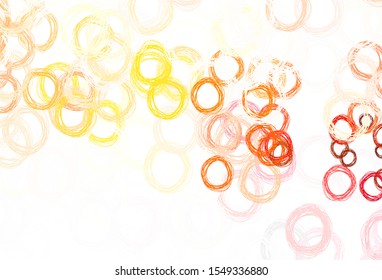 Light Orange vector template with circles. Modern abstract illustration with colorful water drops. New template for your brand book.