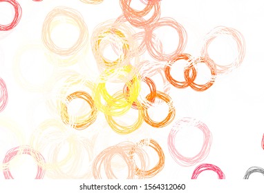 Light Orange vector template with circles. Glitter abstract illustration with blurred drops of rain. Pattern for textures of wallpapers.