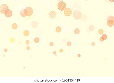 Light Orange vector template with circles. Blurred bubbles on abstract background with colorful gradient. Design for poster, banner of websites.