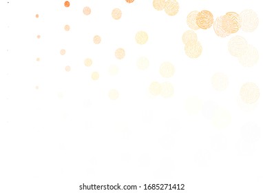 Light Orange vector template with circles. Beautiful colored illustration with blurred circles in nature style. Pattern for futuristic ad, booklets.