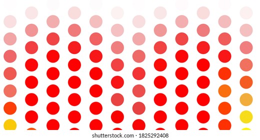 Light orange vector template with circles. Abstract decorative design in gradient style with bubbles. Pattern for booklets, leaflets.