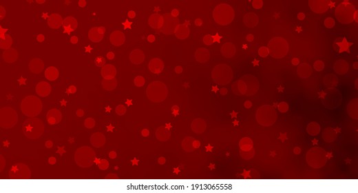 Light Orange vector template with circles, stars. Abstract illustration with colorful spots, stars. Design for wallpaper, fabric makers.