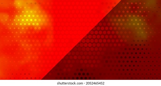 Plantilla vectorial de naranja claro con círculos. Ilustración abstracta brillante con gotas coloridas. Diseño para afiches, pancartas.