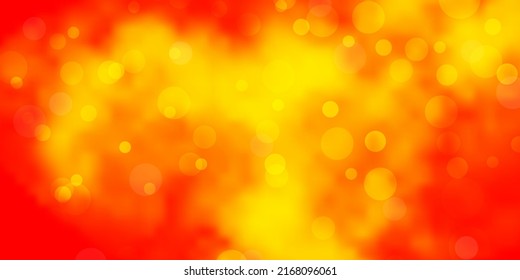 Light Orange vector template with circles. Glitter abstract illustration with colorful drops. Design for posters, banners.