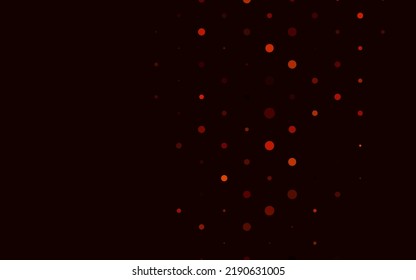 Light Orange vector template with circles. Glitter abstract illustration with blurred drops of rain. Pattern of water, rain drops.