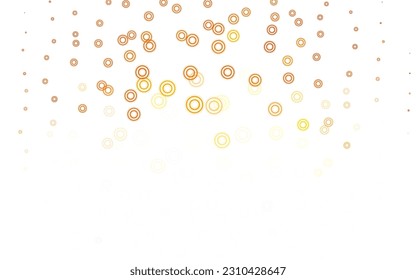 Light Orange vector template with circles. Blurred decorative design in abstract style with bubbles. Pattern for futuristic ad, booklets.