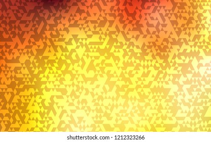 Light Orange vector template with crystals, triangles. Modern abstract illustration with colorful triangles. The template can be used as a background.