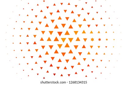 Light Orange vector template with crystals, triangles. Beautiful illustration with triangles in nature style. Template for wallpapers.
