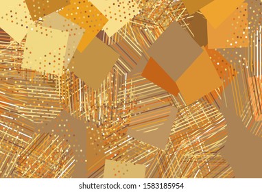 Light Orange vector template with crystals, circles, squares. Circles, lines, rhombus with colorful gradient. Template for wallpapers.