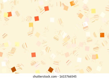 Light Orange vector template with crystals, circles, squares. Abstract illustration with colorful dots, lines, cubes. Template for wallpapers.