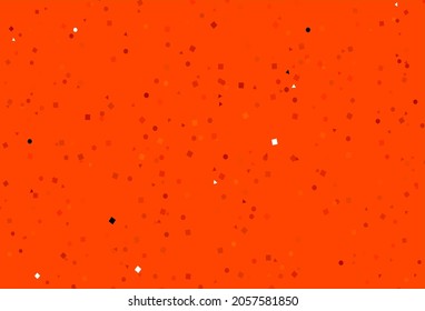 Light Orange vector template with crystals, circles, squares. Abstract illustration with colorful dots, lines, cubes. Modern template for your landing page.
