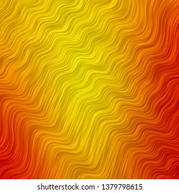 Light Orange vector template with curved lines. Abstract gradient illustration with wry lines. Design for your business promotion.