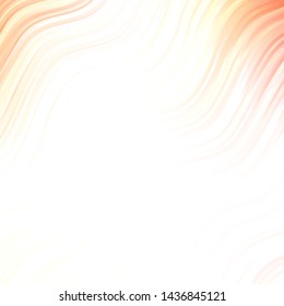 Light Orange vector template with curved lines. Colorful illustration with curved lines. Pattern for commercials, ads.