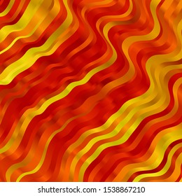 Light Orange vector template with curved lines. Colorful illustration with curved lines. Design for your business promotion.