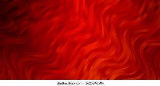 Light Orange vector template with curved lines. Abstract gradient illustration with wry lines. Template for your UI design.