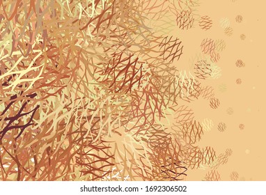 Light Orange vector template with curved lines. Geometric illustration in abstract style with gradient.  A completely new template for your design.