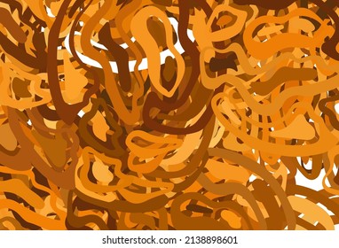 Light Orange vector template with curved lines. Shining colorful illustration in simple curve style. Background for cell phone screens.
