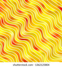 Light Orange vector template with curves. Illustration in halftone style with gradient curves. Template for cellphones.