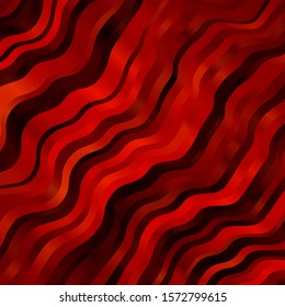 Light Orange vector template with curves. Colorful illustration in circular style with lines. Best design for your posters, banners.