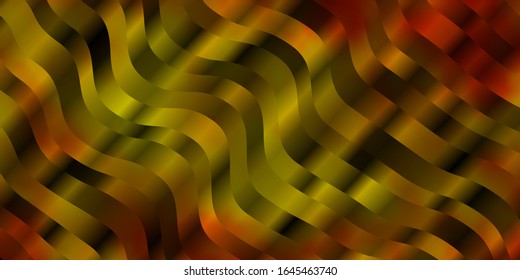 Light Orange vector template with curves. Abstract illustration with gradient bows. Pattern for ads, commercials.