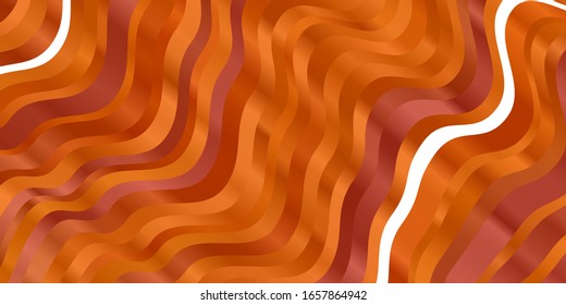 Light Orange vector template with curves. Illustration in halftone style with gradient curves. Pattern for commercials, ads.